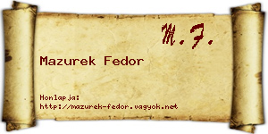 Mazurek Fedor névjegykártya